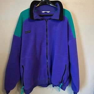 Columbia blue and teal color block fleece.